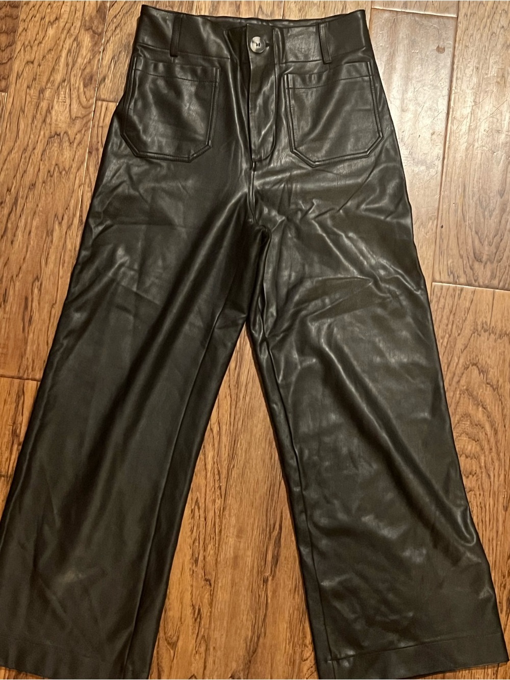 Anthropologie Maeve Black Faux Leather Pants